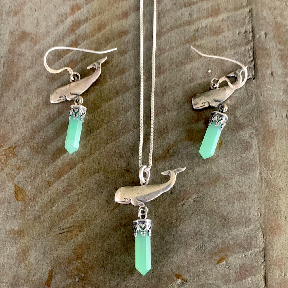 Sterling silver necklace and earring set